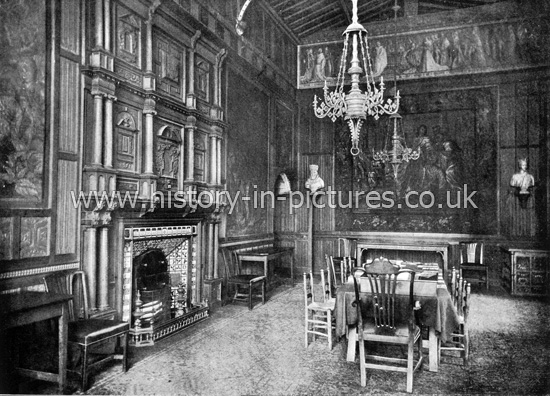 Interior of the Jerusalem Chamber, Westminster Abbey, London. c.1890's.